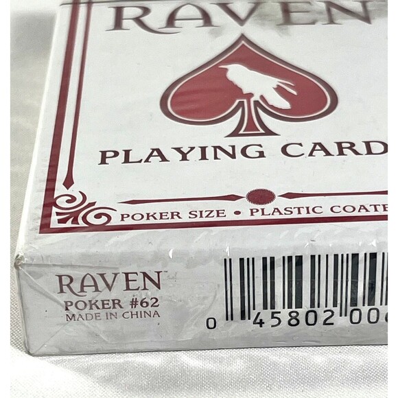 Vintage Raven Poker Size Jumbo Index Playing Cards Deck Red/White Sealed - Picture 7 of 8